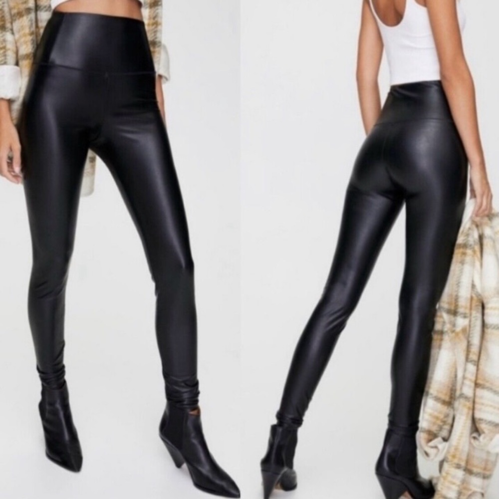 Aritzia Wilfred Free Black Daria Pant High Waisted Vegan Leather Leggings Size M